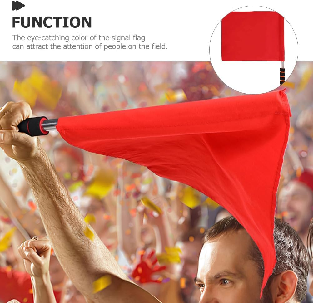 NUOBESTY 2pcs Referee Flags Handheld Signal Flags With Sponge Handle For Soccer Basketball Football Sports Competition - Image 7