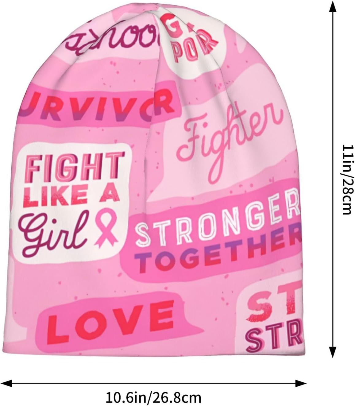 Breast Cancer Beanie Chemo Hat Cancer Headwear Knitted Hat Scarf Nightcap Skull Cap for Women Men - Image 3