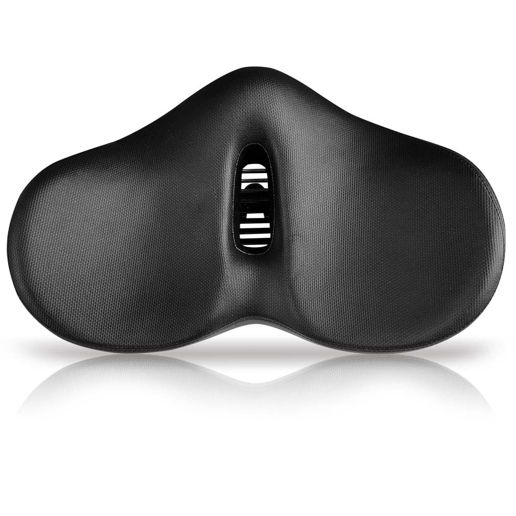 Soeenaper Oversized Bike Seat Comfort Extra Padding Bicycle seat Replacement Bike Saddle Waterproof Suitable for Peloton Exercise Bike Stationary Electric City Bikes Wide Bike Saddle Cushion
