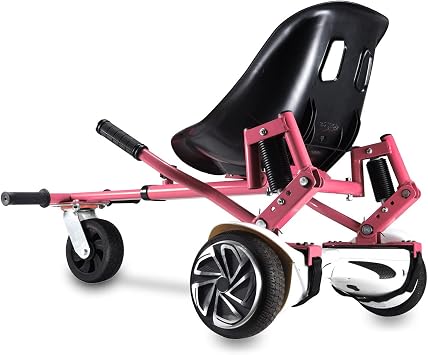 Hoverboard Go-Kart Attachment with Dual Shock Absorbers & 6 Off-Road Wheel, 265lbs Capacity, 26"-34.5" Length Adjustable for Kids & Adults, Suits 6.5, 8 & 10 Hoverboards
