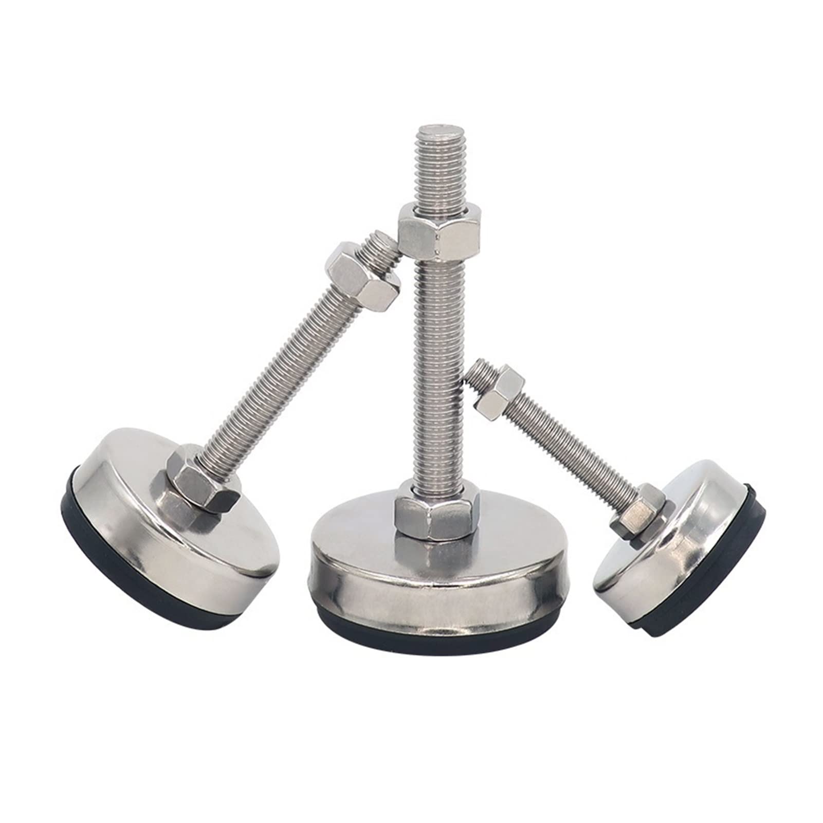 6 piedini di livellamento for carichi pesanti, supporti for mobili regolabili con base in gomma for macchinari da banco(65*M14*100mm)