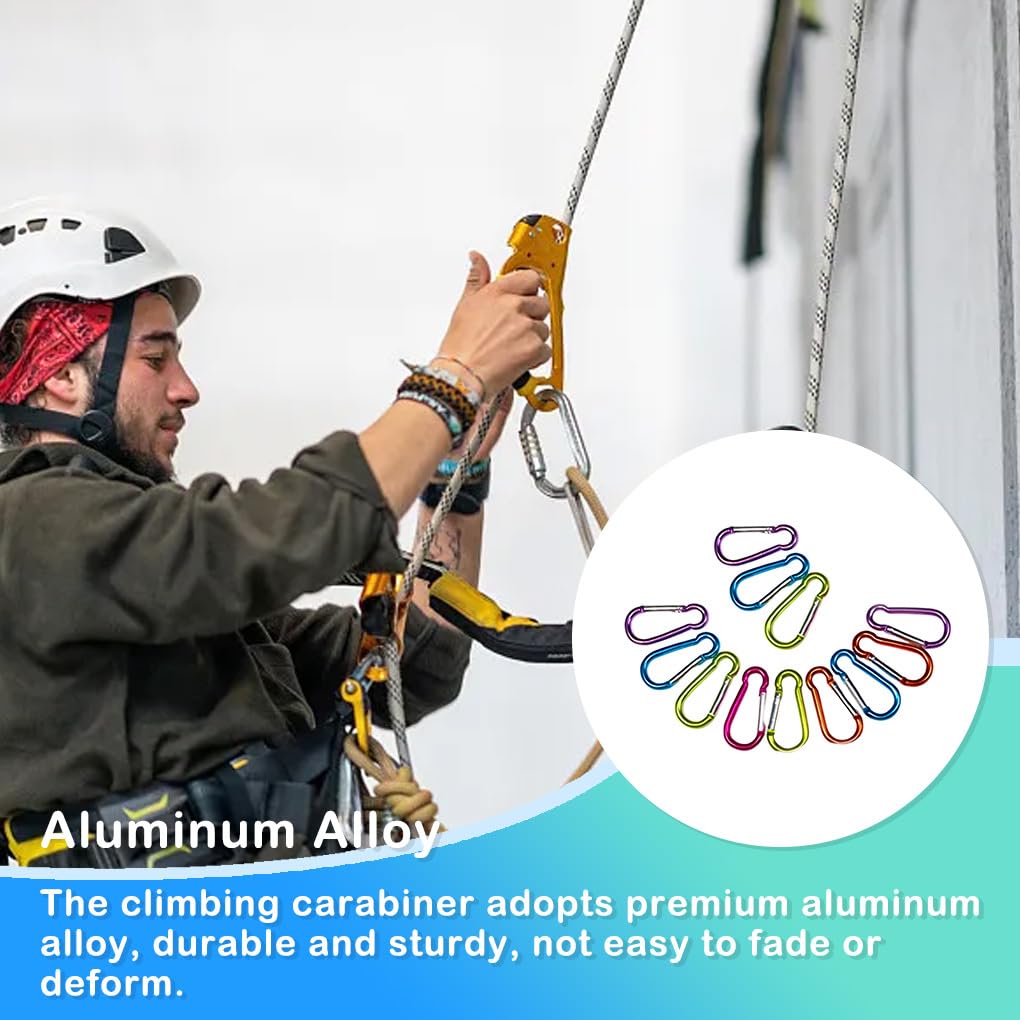 Boucle en Alliage d'aluminium 12 pièces, Porte-clés d'escalade en Forme de D, Mousqueton à Pression de Survie, Outils matériels pour l'alpinisme