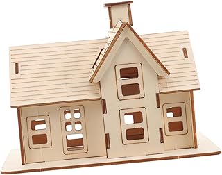 FUNNETOYU Wooden House Puzzle DIY Assembly Model for Adults Creative Handcraft Kit Simple to Build Decorative Wooden Cotta...
