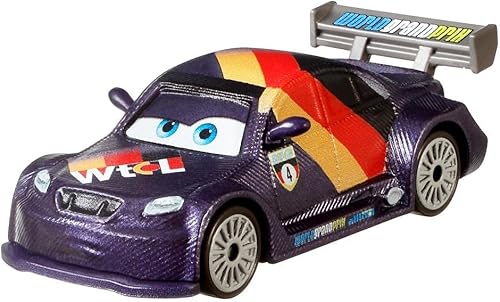 Disney Car Toys Max Schnell - Auto fundido a presión, a escala 1:55, vehículo de personaje favorito de los fanáticos para carreras y contar