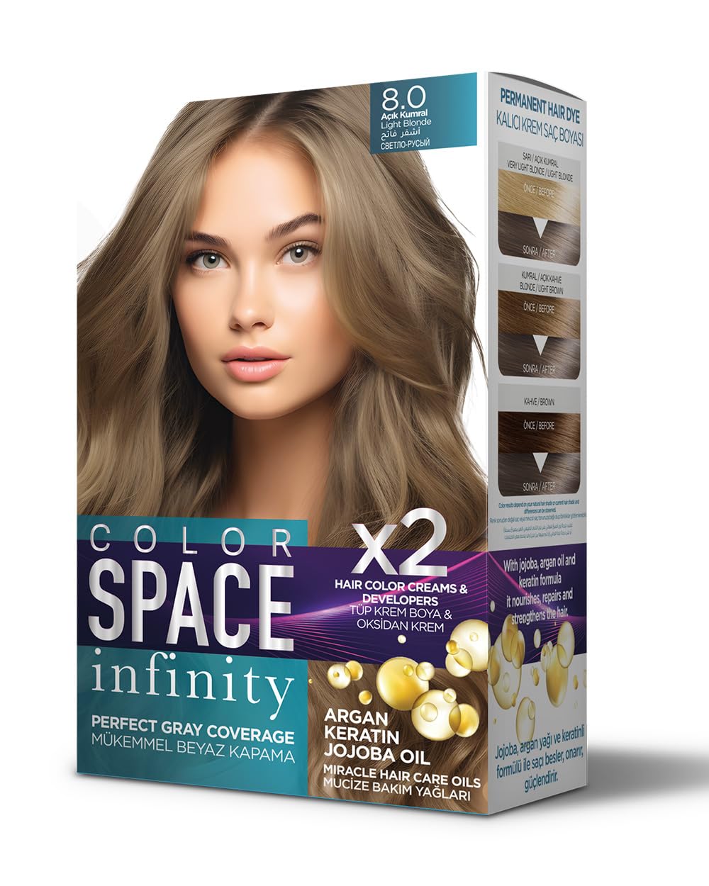 Color Space Infınıty Set Saç Boyası 8.0 Açık Kumral