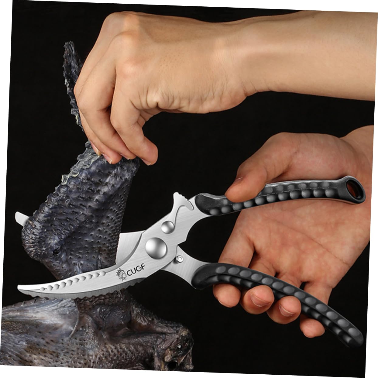 SOLUSTRE Stainless Steel Kitchen Shears Heavy Duty Poultry Scissors for Meat Fish Chicken and Vegetables Handle for Effortless Cutting and Butchering