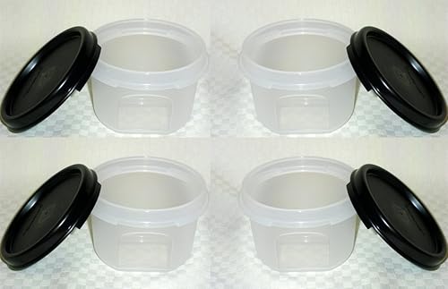 Tupperware Modular Mates Round 1 Juego de 4 en Negro