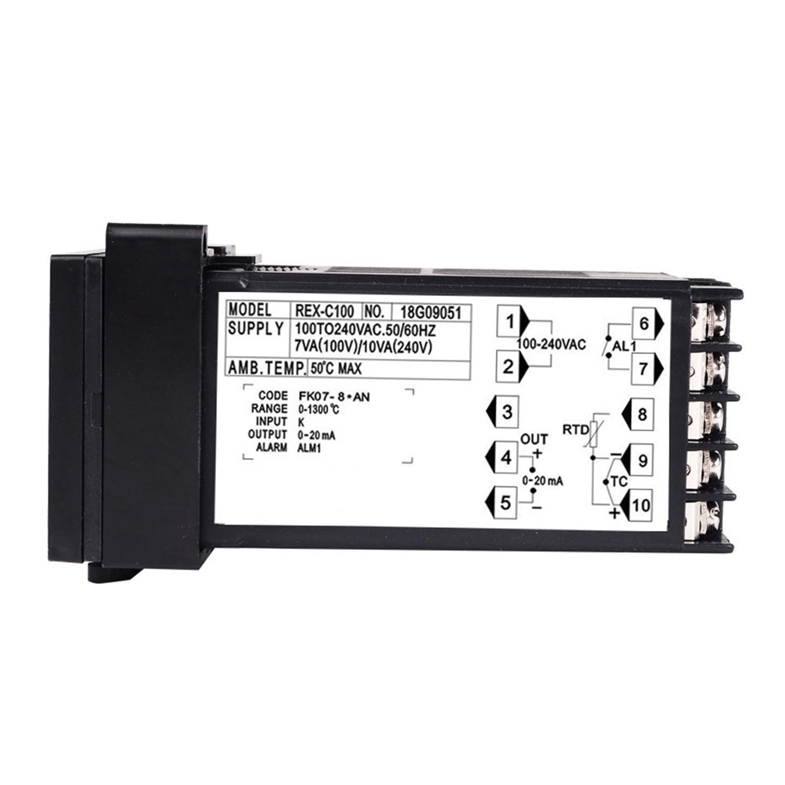 RWRAPS regolatore Temperatura pid Digital PID Temperature Controller Universal (K,J,R,S,B,E,N,T,PT100,J PT100) Input, Current 0-20mA Output