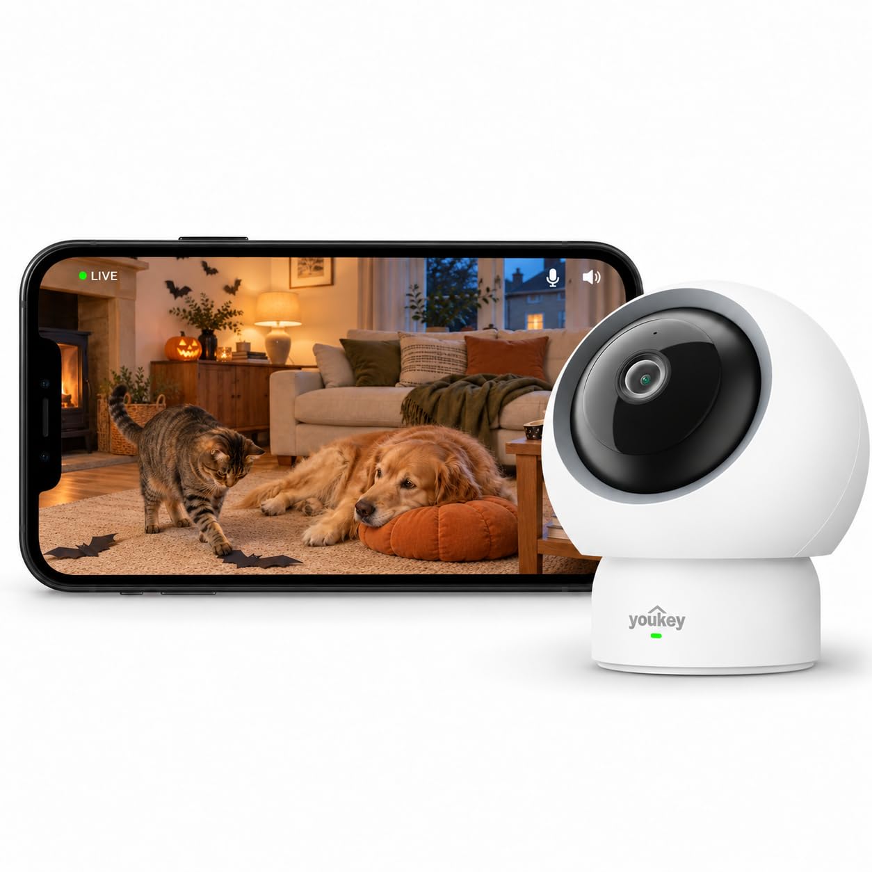 youkey 2.5K Indoor Pet Security Camera