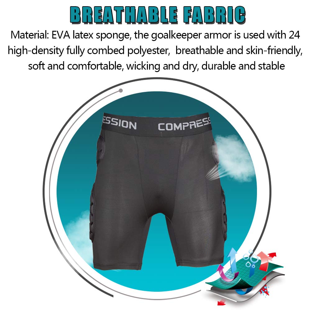 Shinestone Adult Men's Goalkeeper Armor BodyShield Padded Compression Shirt Pants and Short with Sponge Protector