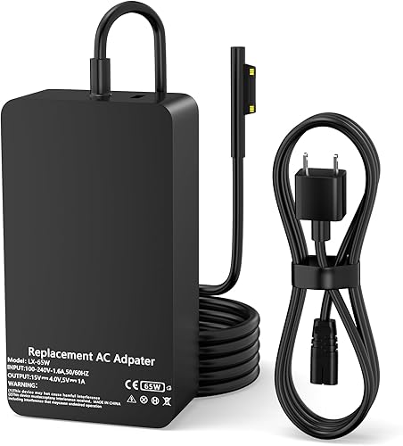 Reemplazo del cargador de portátil Surface Pro de 65 W para Surface Pro, Surface Go, Surface Book Laptop Computer Adaptador de corriente rápida