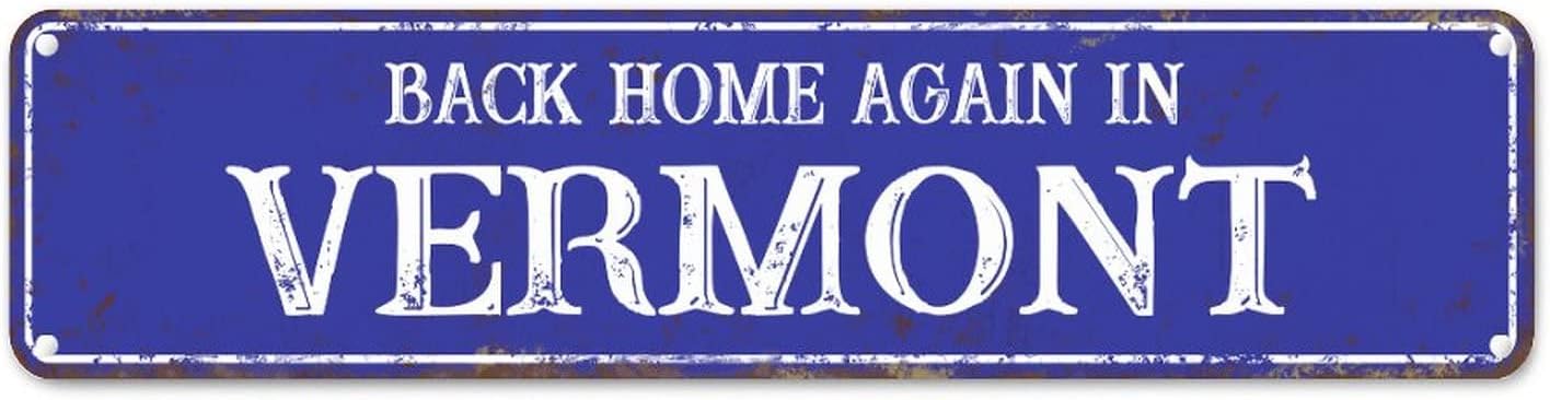 Back Home Again in Virginia Signs Virginia Metal Sign Rustic America State Home Navy Metal Wall Art Sweet Home Vintage Indoor & Outdoor Decor for Home Man Cave Gate Garden Bars Cafes 24x6in