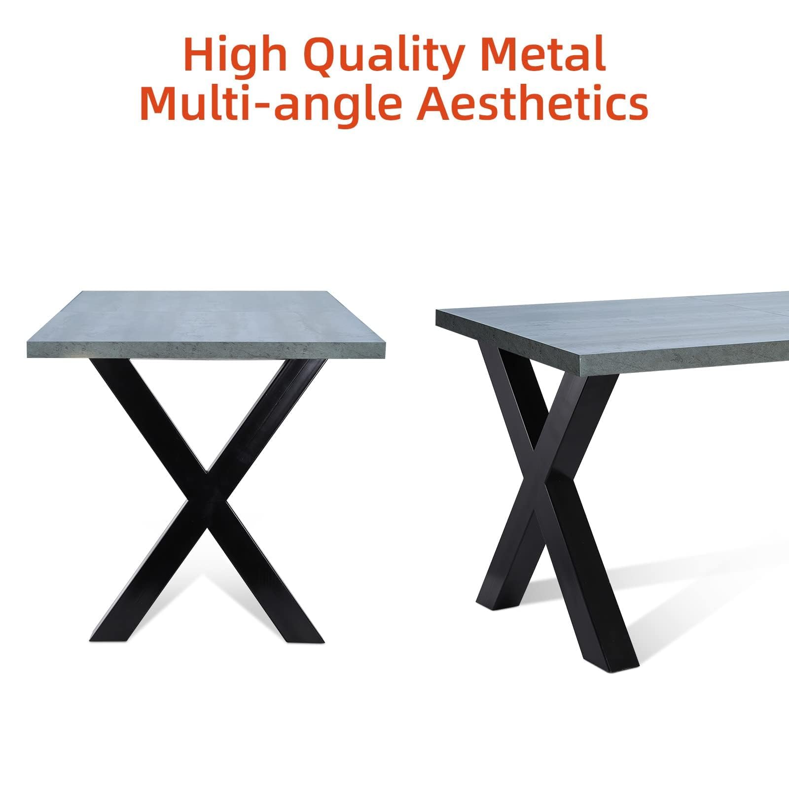 Towallmark 2 gambe del tavolo in metallo per panchina, X-Frame Industrial, telaio da tavolo, gambe da tavolo per panca fai da te, tavoli da pranzo (71 x 61 cm)