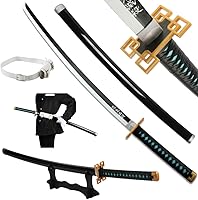 Vista 48 de Espada Demon Slayer para cosplay con soporte para cinturón, 41 pulgadas Kamado Tanjirou Fuego