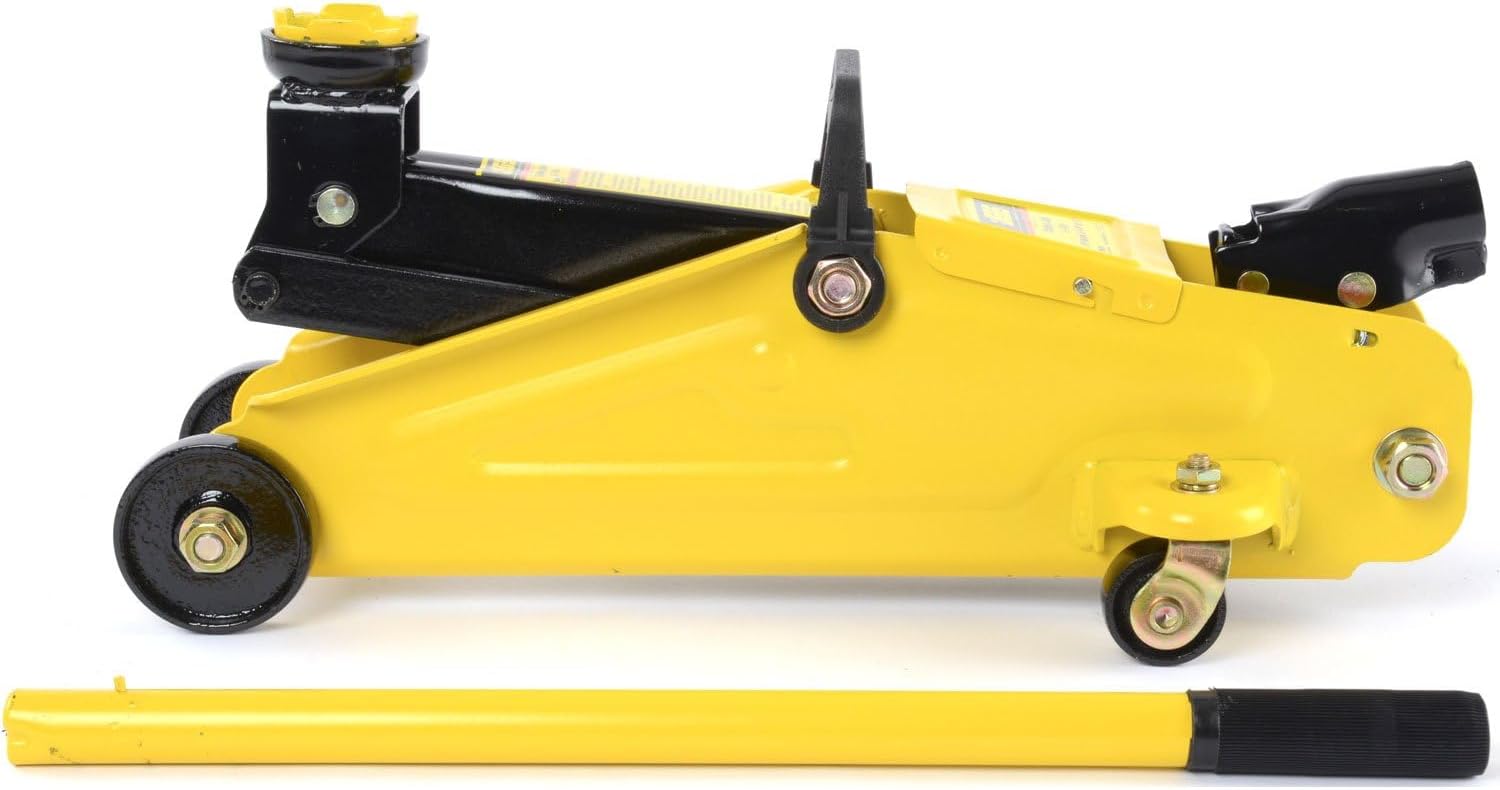 JEGS 2-Ton Hydraulic Car Floor Jack - 4,000 LBS Lift Capacity, Lift Range: 5 ?in.to 13in.- Lightweight Hydraulic Floor Jack, 360 Degrees Saddle Rotation - Heavy Duty Steel Car Jack Hydraulic