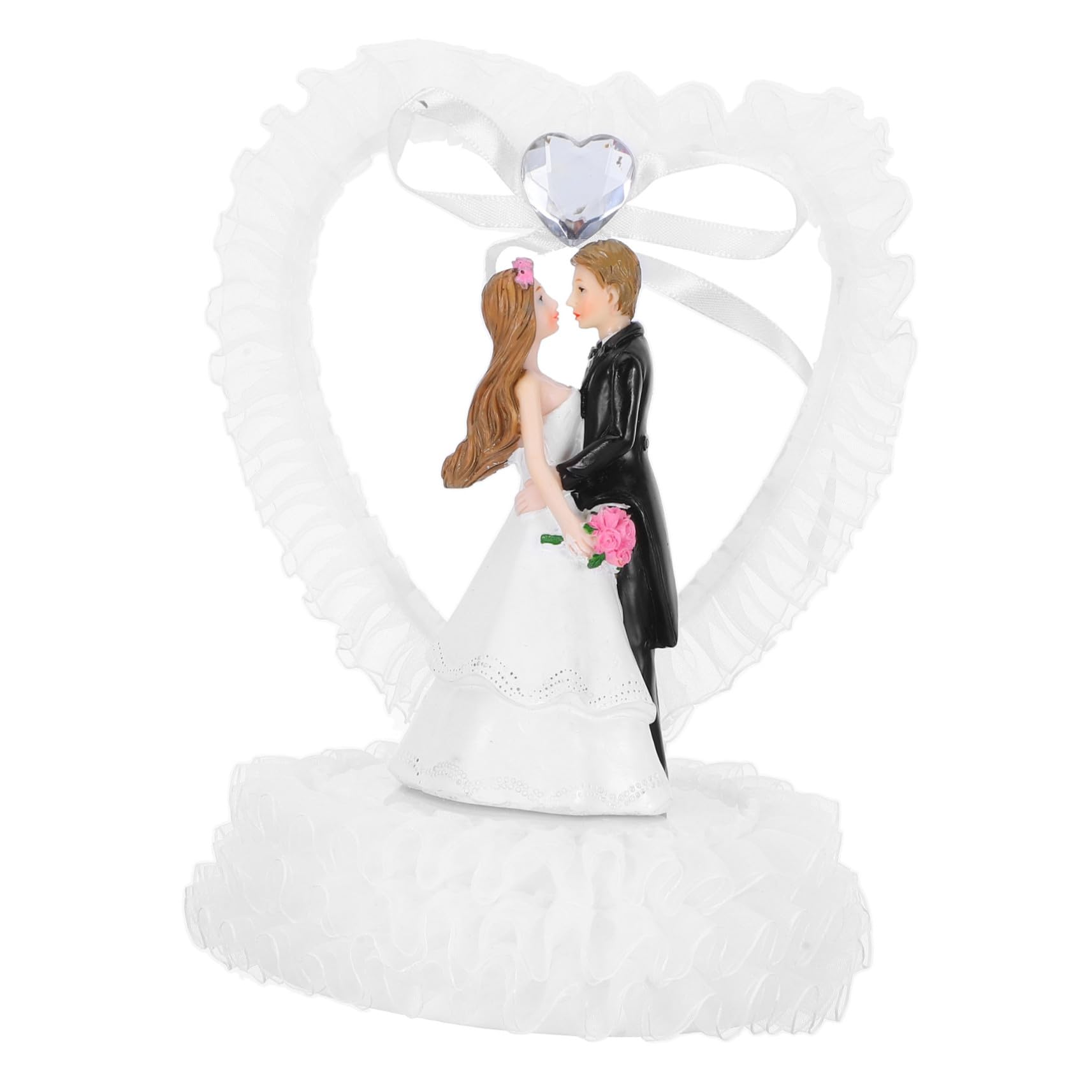 Alipis Romantische Resin Brautpaar Figur Hochzeitstorten Dekoration Braut Bräutigam Skulptur Tischdeko zur Hochzeit Valentinstag