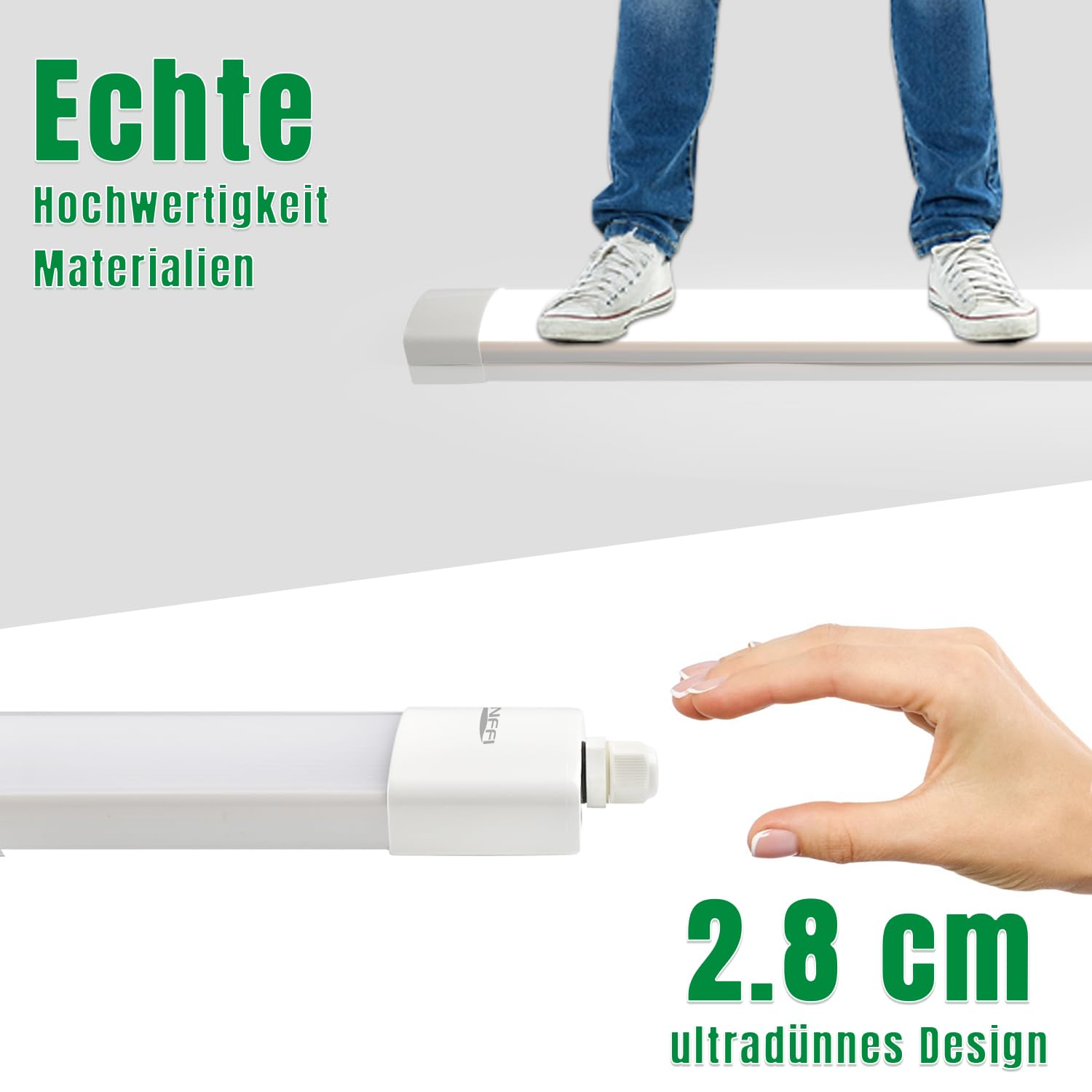 Lampada Per Ambienti Umidi Tubi LED Officina Garage Lampada - Foto 9