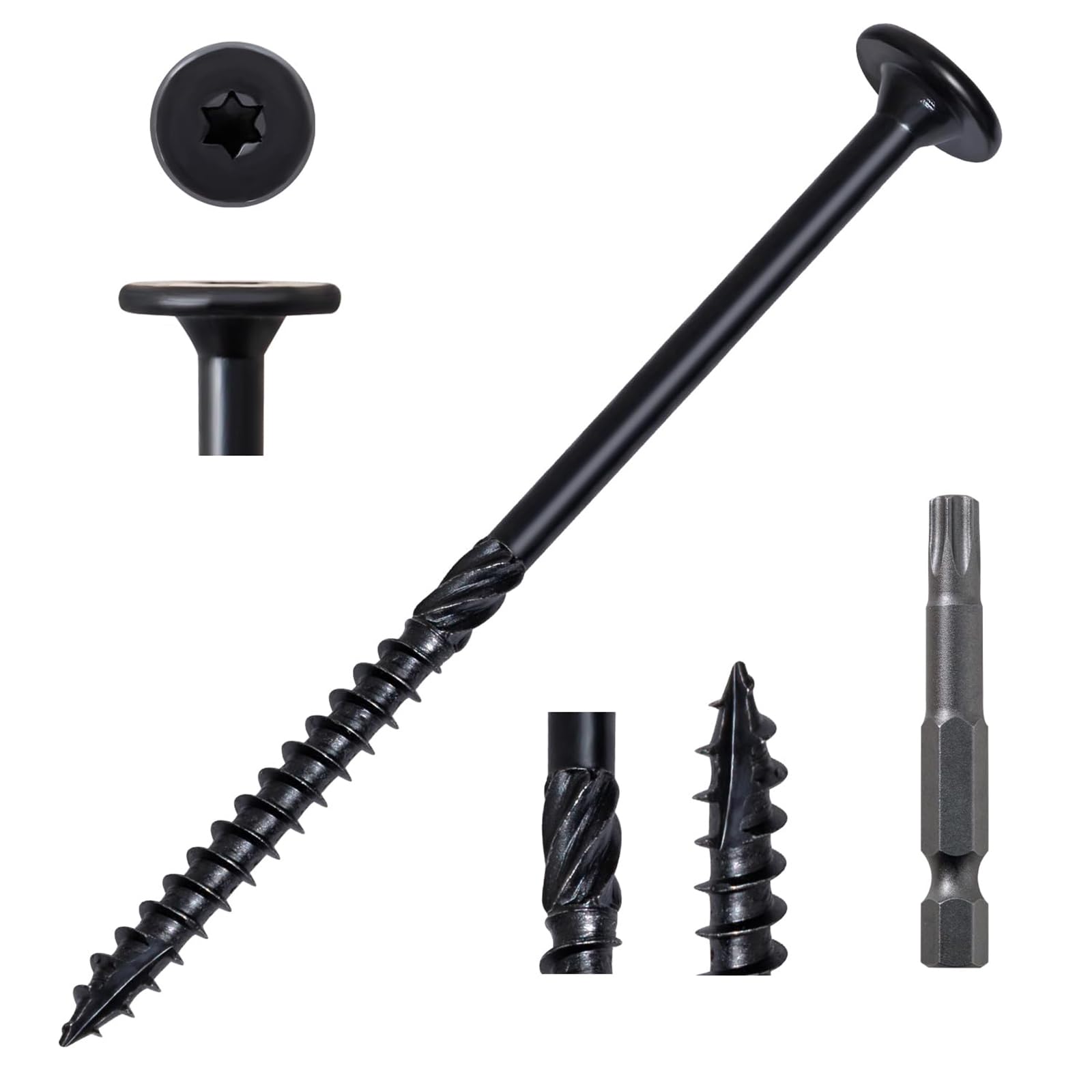 Valorada 20Pcs 6.3 x 115mm Wood Screws, Decking Screws, Heavy Duty Construction Structural Screw