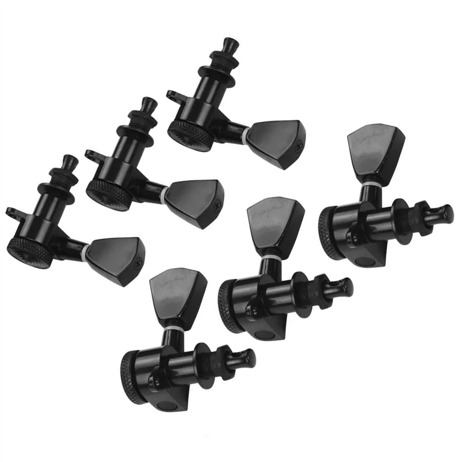 Set 6 Piroli Per Chitarra Classica - 3 Destra E 3 Sinistra, Meccaniche Singole, Colore Argento, Standard 35 Mm