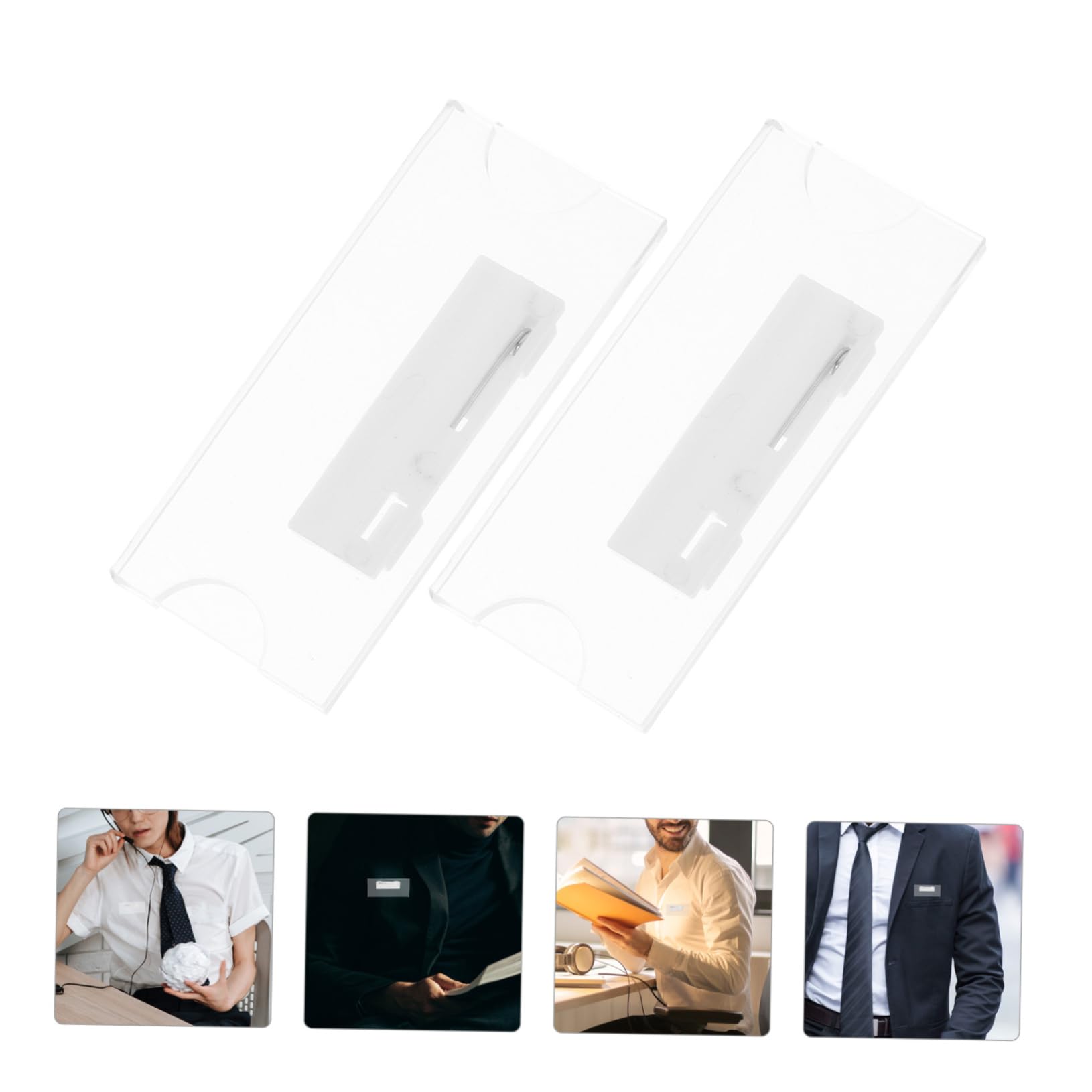 HOMSFOU 5 Set Inserire Il Badge Della Tessera Portabadge Orizzontali Astuccio Titolari Di Tessere Di Autorizzazione Possessori Di Badge Per Studenti Acrilico 10 Pezzi * 5