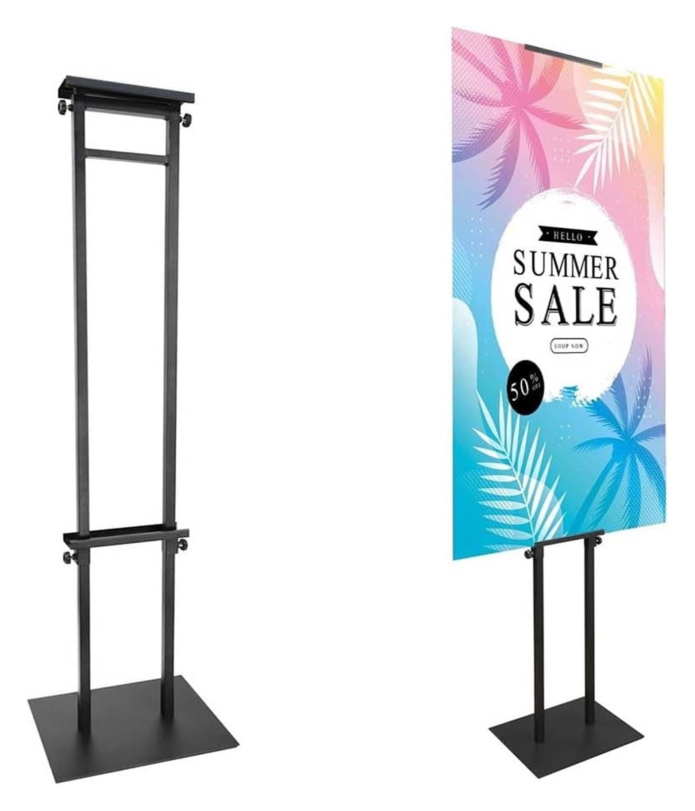 Lot De 2 Supports Pour Affiches - Pied Métal Réglable Jusqu'à 106,7 Cm - Rotation 355°