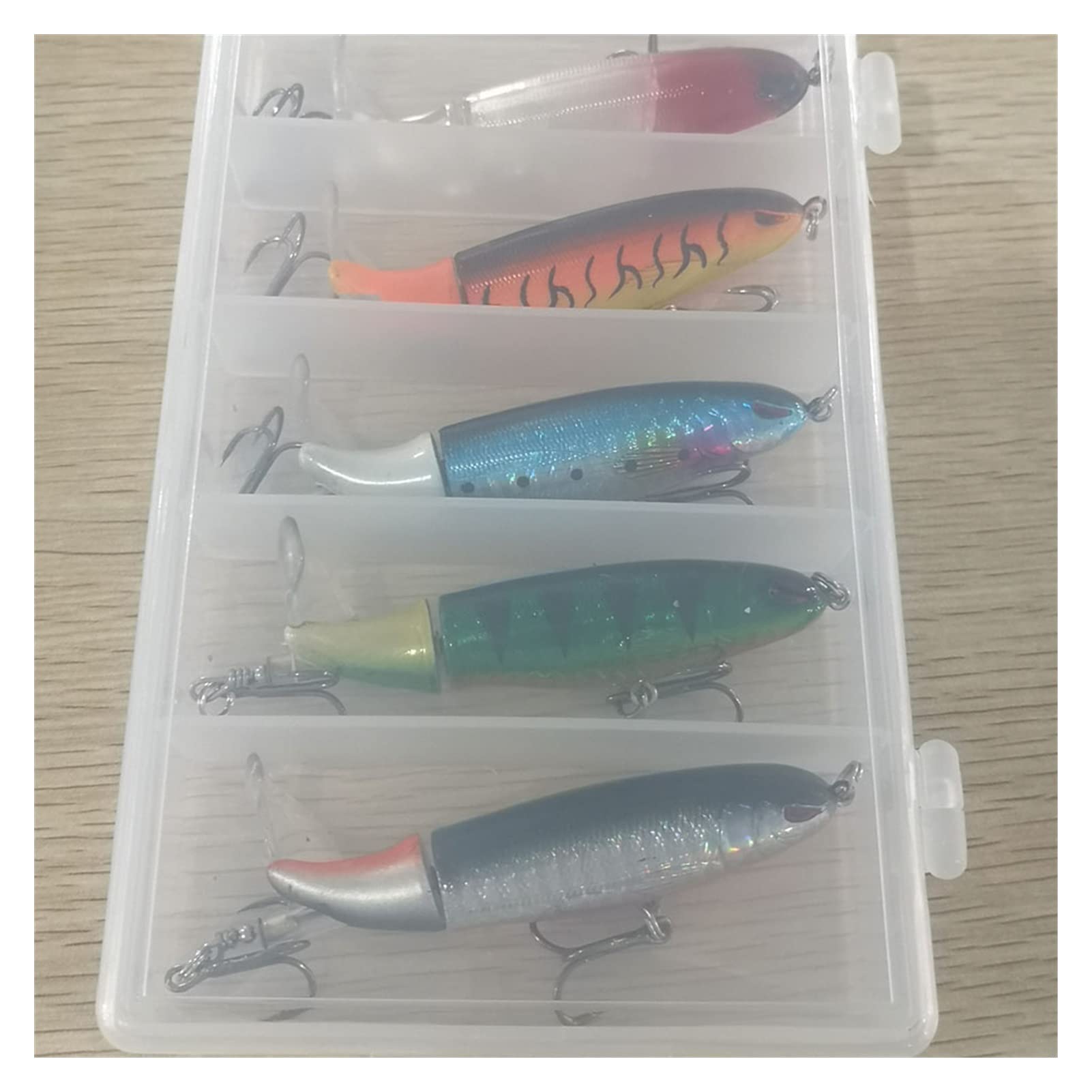 Esca da Pesca Set da pesca Set Bait con scatola rotante coda ad esca duro esche da pesca esche artificiali esca artificiale ganci duro per la pesca tackle da pesca 5 pz Esche Artificiali