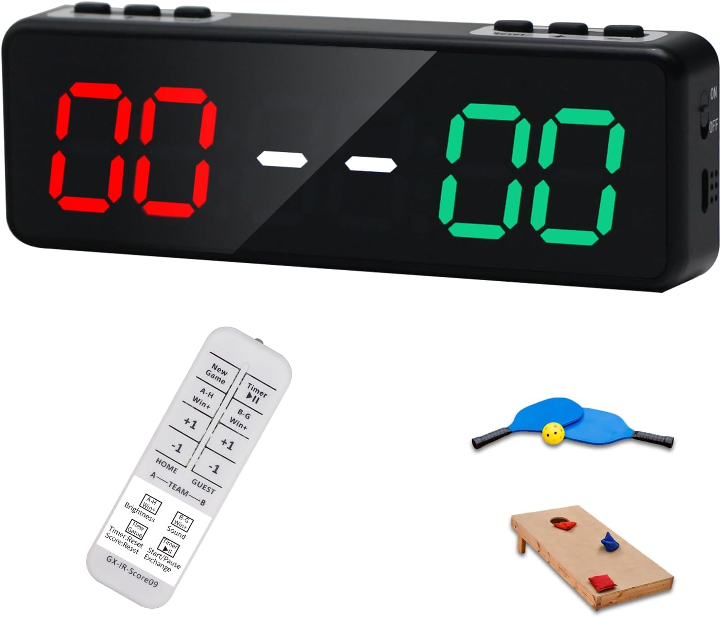 Electronic Scoreboard with Remote,Protable LED Digital Cornhole Score Keeper with Tripod,Score/Timer/Count Up/Countdown/Stopwatch/Gym Mode for Backyard lawns Table Game Indoor Outdoor