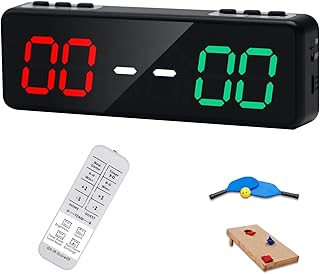 Electronic Scoreboard with Remote,Protable LED Digital Cornhole Score Keeper with Tripod,Score/Timer/Count Up/Countdown/Stopwatch/Gym Mode for Backyard lawns Table Game Indoor Outdoor