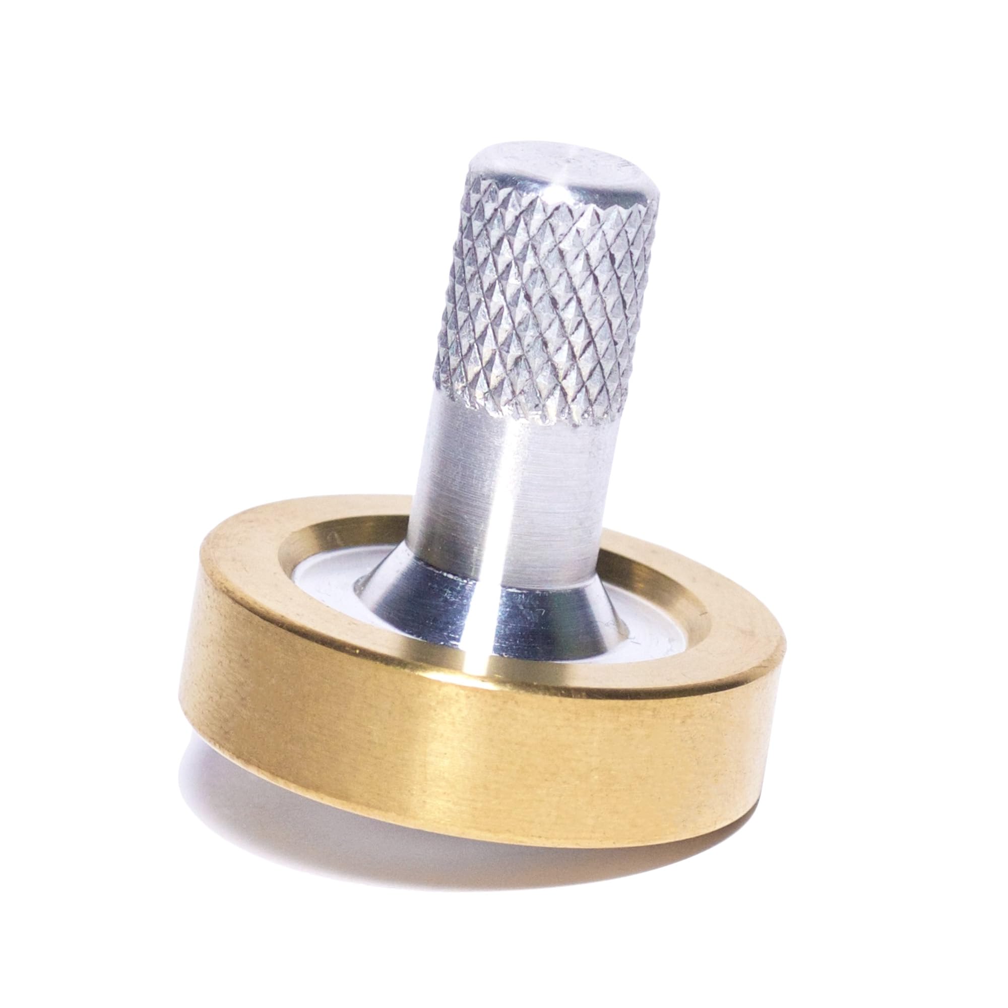 Schulte Fused Aluminium & Brass Metal Spinning Top EDC Desk Toys for Office for Adults and Kids Unique Gift