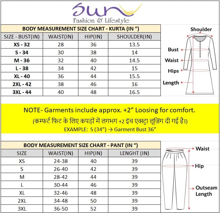 Image of Sun Fashion And Lifestyle Women's Kurta And Pant Set