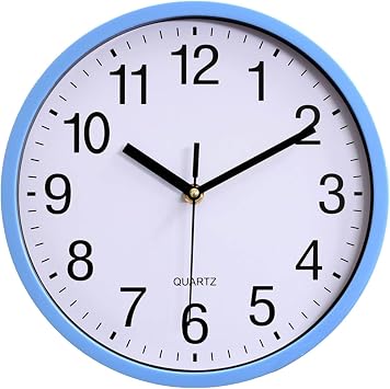 Decorative Wall Clock, 10 Inch Quartz Battery Operated Silent Non-Ticking Wall Clock,Classic Round Living Room Clocks Wall for Office Home Kitchen Bedroom Decor