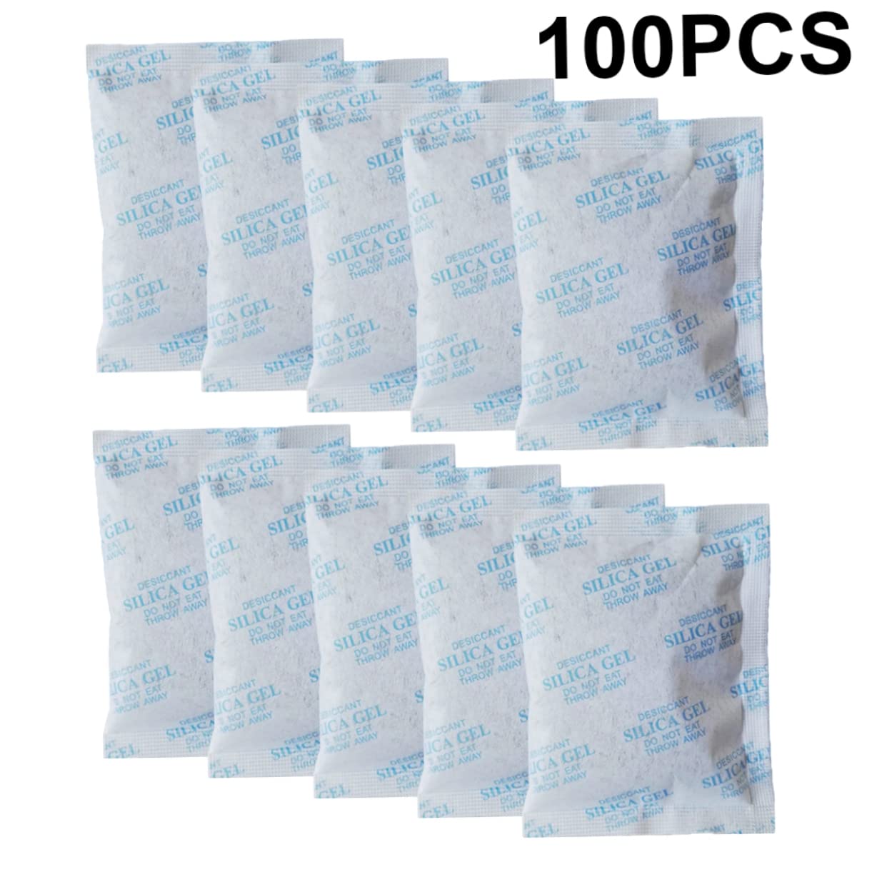 ULTECHNOVO Déshumidificateur Réutilisable 100 Pcs, Sachets de Gel de Silice Bleu en Non-tissé, Absorption D'humidité pour Tiroir et Armoire
