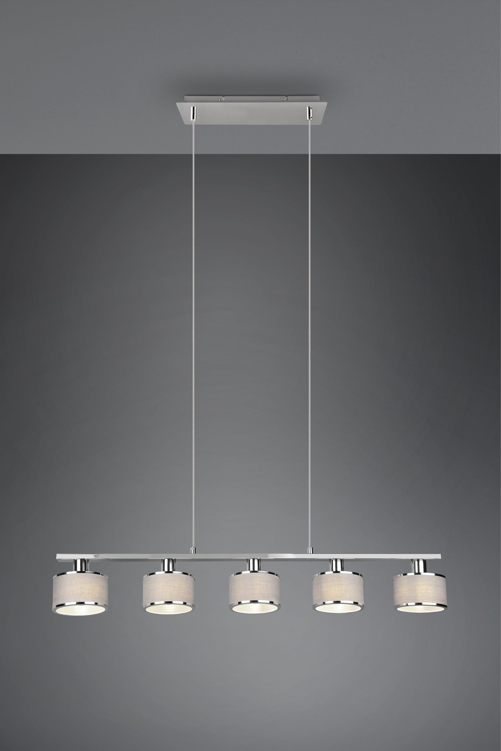 Trio Leuchten Trio 311600506 - Lampadario a Sospensione a 5 Luci, Dritto, 92 Cm