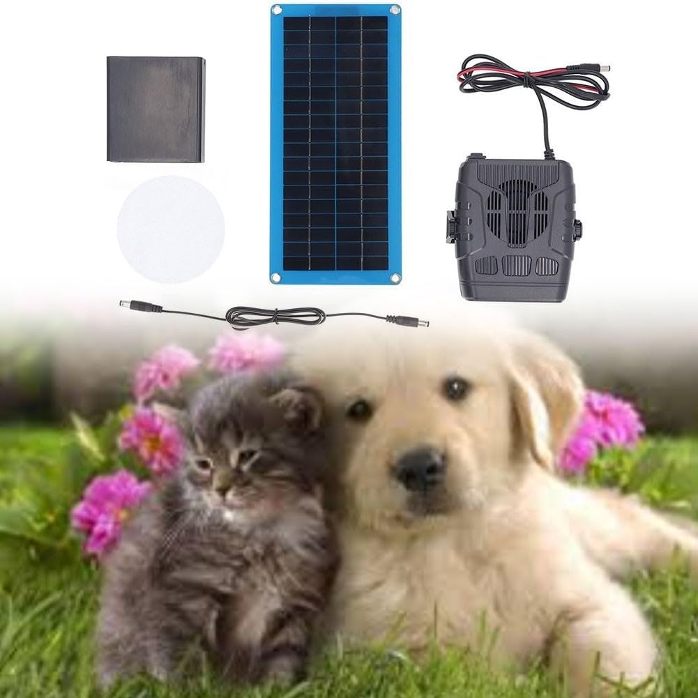 Calentador solar portátil para gallinero, perro, gato, casa y calefacción de invernadero pequeño, 65 W, negro (A)