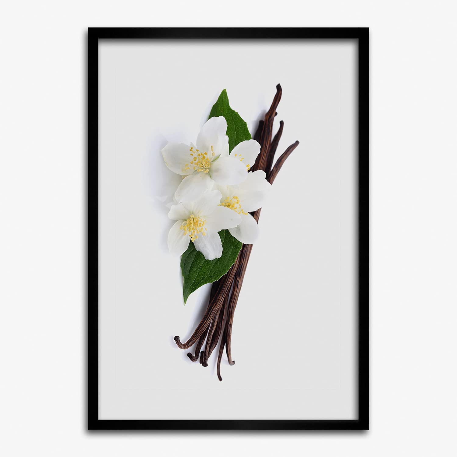 Cadre photo moderne 50x70 jasmin vanille pour masquer un mur vide