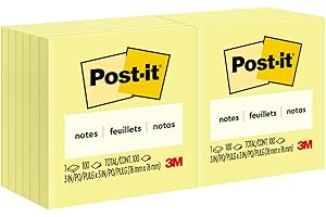 100 Pack 3x3 Post-it Notes In Canary Yellow