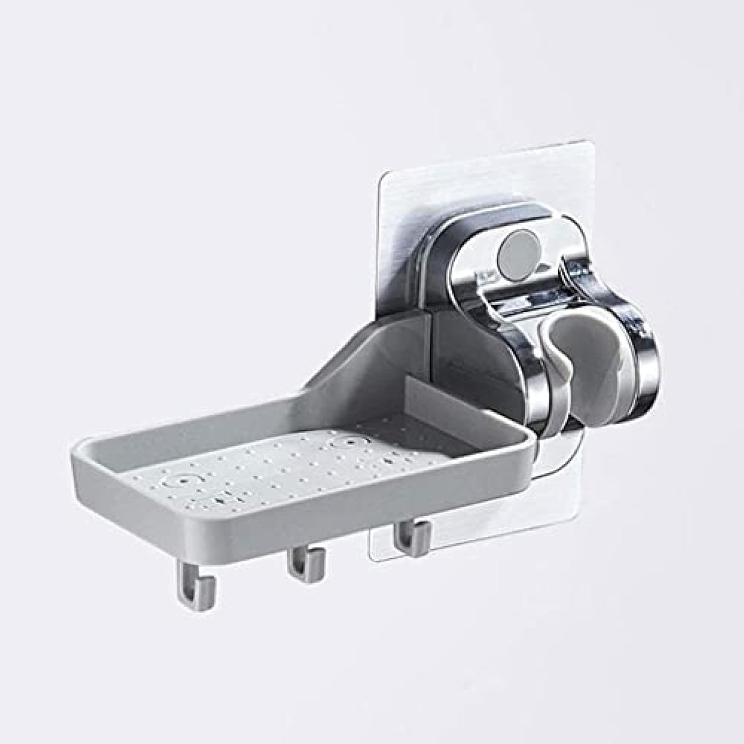 New Bathroom Shower Head Bracket Fixing Base Hook Punch-free Shower Fixing Frame Soap Box Nozzle Seat Bracket Shower Mounting