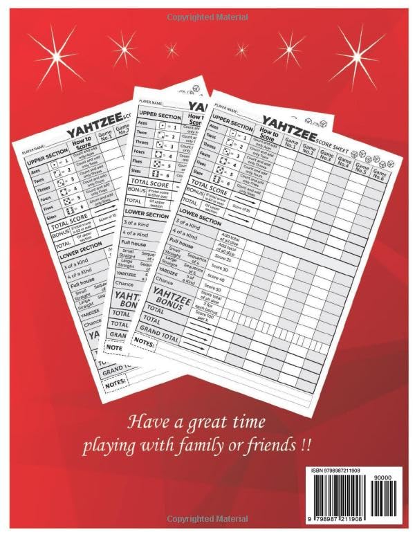 Miniatura 2 de Yatzee Score Pads Large Print Score Sheets with Size 8.5 x 11 inches for Scorekeeping