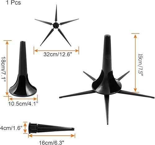 Miniatura 2 de Soporte portátil para clarinete negro, soporte para clarinete con base plegable de 5 patas (1 unidad)
