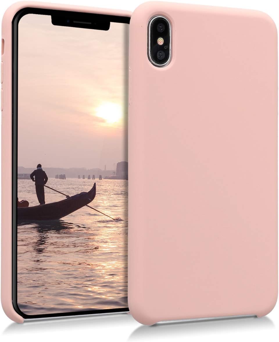 kwmobile Case for Apple iPhone XS Max Case - Soft Cover - Shockproof Silicone - Wireless Charging Dusty Pink