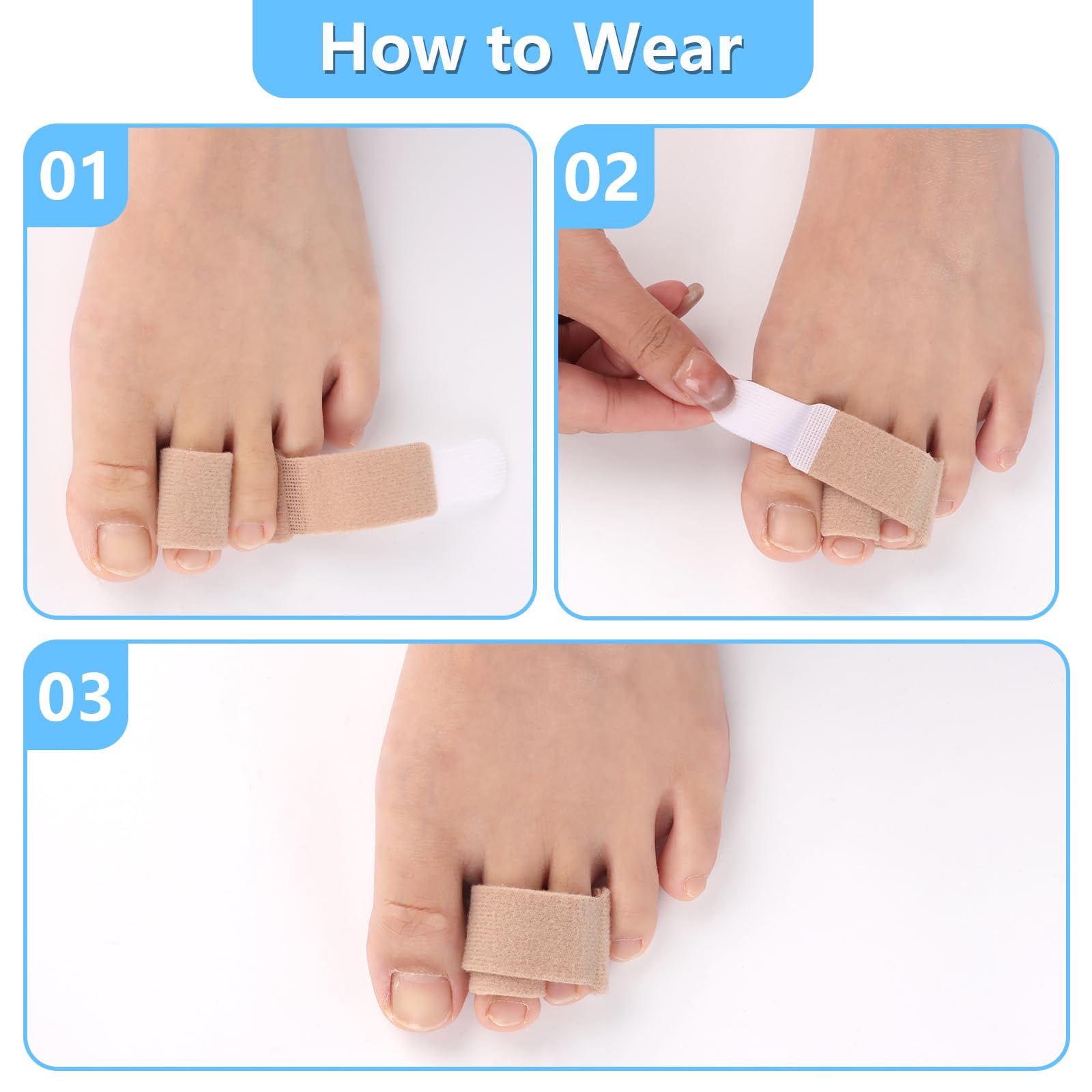 12 Piezas Corrector Dedo Martillo,Envolturas para los Dedos, Separador Dedos,Protectores Dedos Pie,Enderezadores Ferula de Dedo Pie Vendajes Acolchados,para Dedos Rotos y Dedos Torcidos