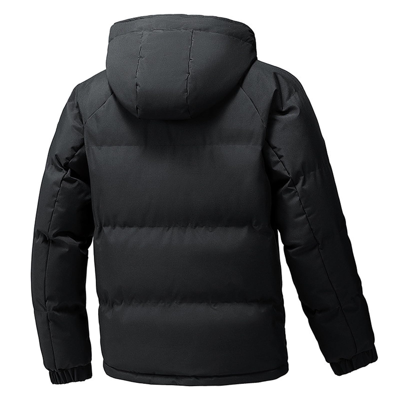 Generisch Piumino da uomo con cappuccio, giacca trapuntata per esterni, con cerniera, slim fit, morbida, con cappuccio, tinta unita