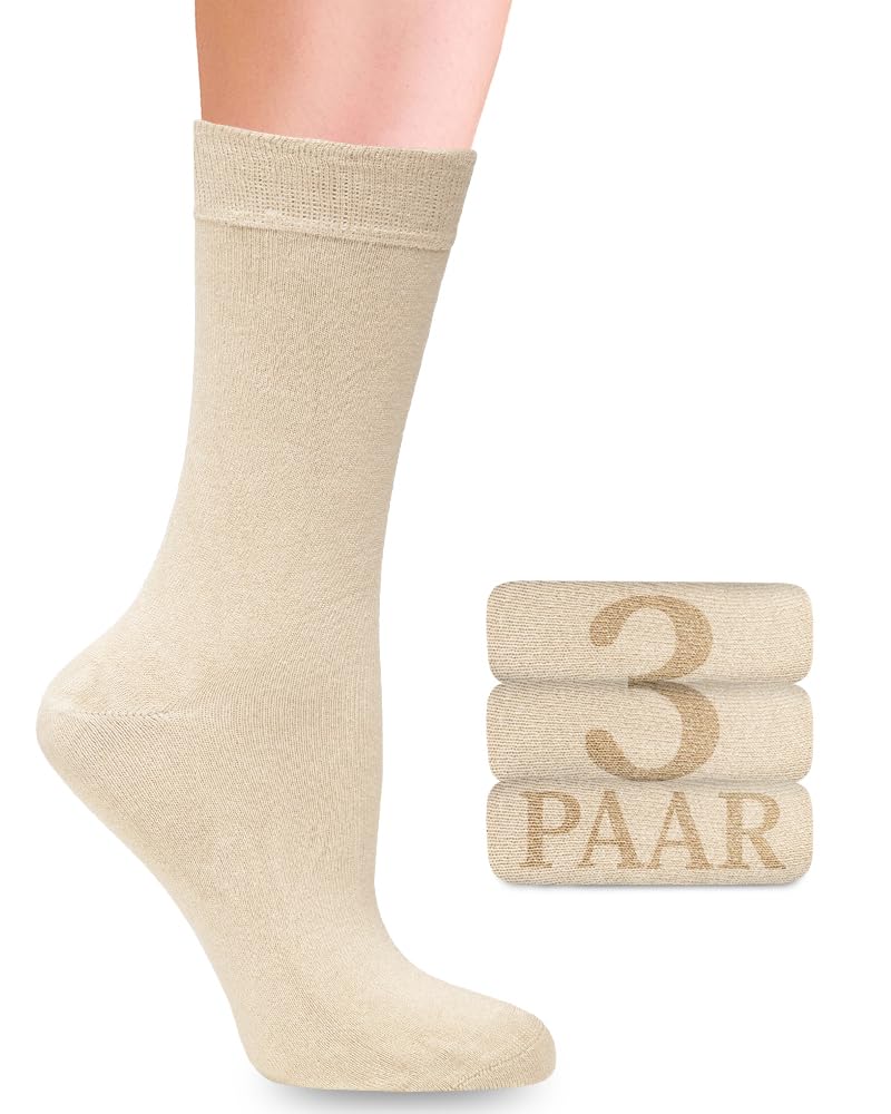 Fiera Besa BusinessSocken mit Lycra für Damen: Komfortnaht am Ansatz der Zehennägel; für Business und Freizeit; 3 Paar