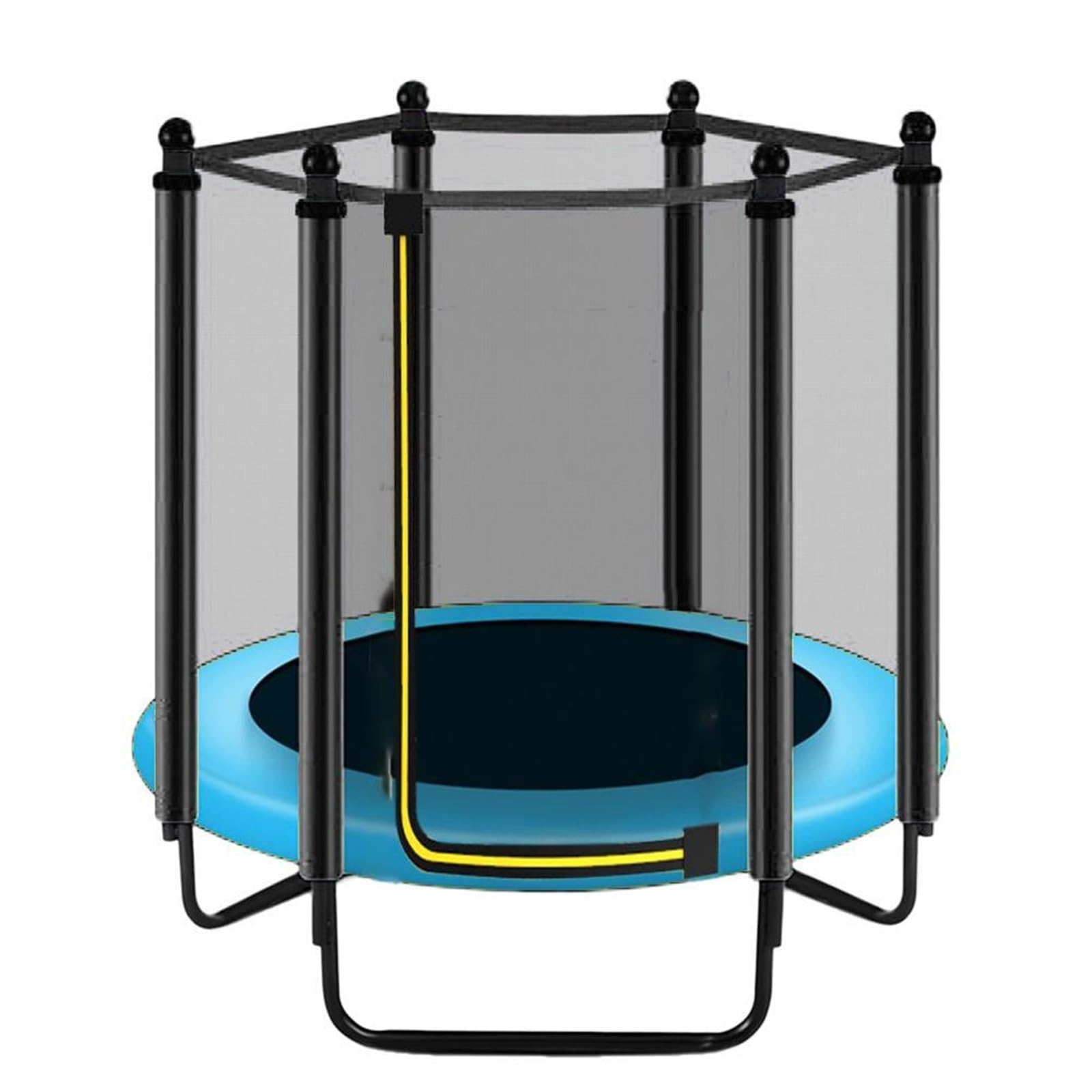 Siatka bezpieczeństwa trampoliny do 6-biegunowych trampolin ogrodowych, trwała siatka zastępcza (1,2 m/1,4 m/1,5 m) pasuje do większości modeli trampolin, zwiększona ochrona i stabilność