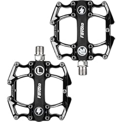 Calapiés Favoto Pedal de Bicicleta de montaña y Carretera, Pedal de Ciclismo de 9/16 Pulgadas, Rosca de Tornillo Antideslizante, aleación de Aluminio, Plataforma Plana Ancha para Accesorios de Bicicleta BMX
