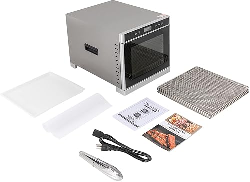 Miniatura 6 de Deshidratador de alimentos, 6 bandejas de acero inoxidable, máquina secadora de alimentos, deshidratador para alimentos y cecina, hierbas, verduras,