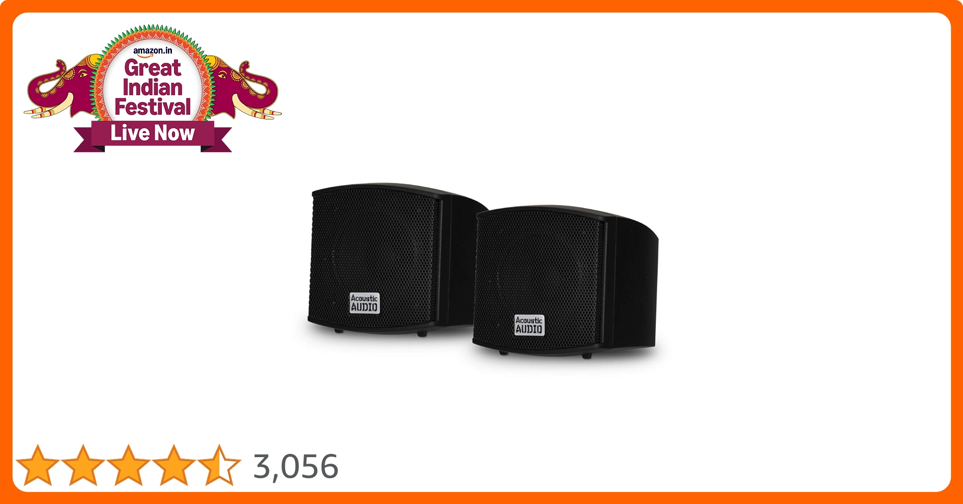 Acoustic Audio AA321B Surround Speakers, Black, Set of 2