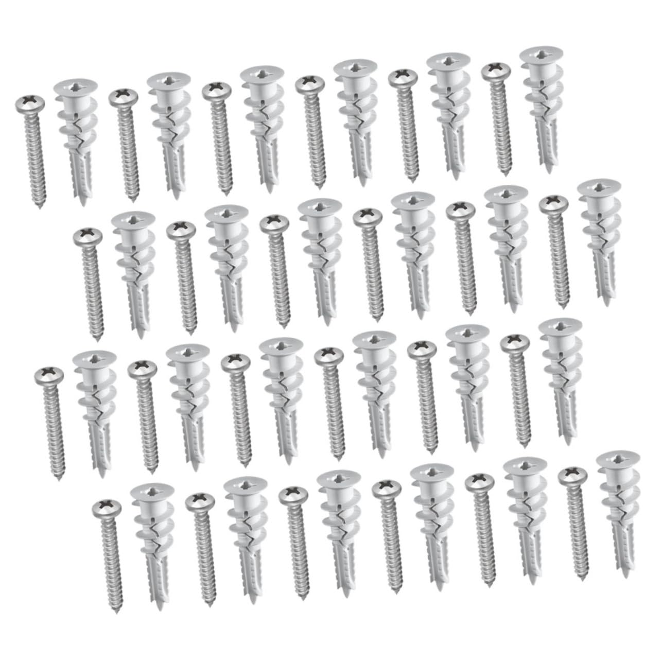 Veemoon 50 Pack Drywall Screws Anchors Kit Self-Drilling Drywall Anchors Set Easy Mounting Plastic Metal Construction