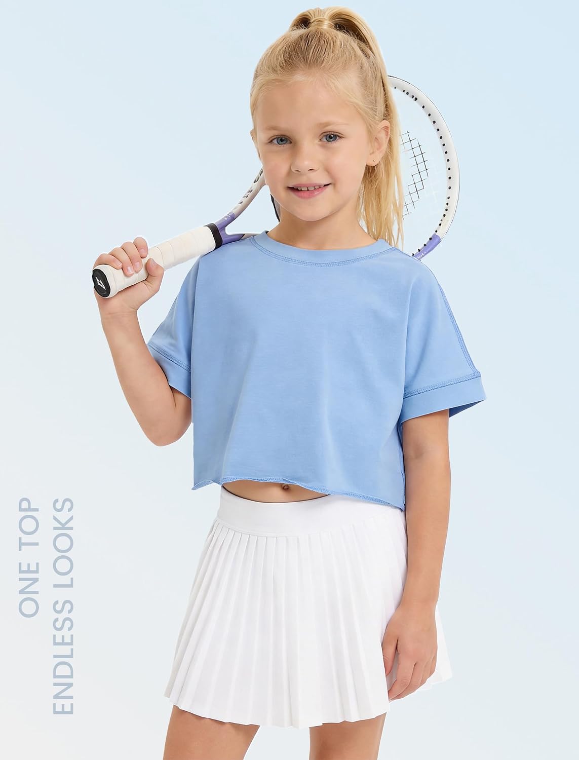 Wenlia Girls Athletic Shirts Short Sleeve Open Back Tops Active Sports Tshirts Quick Dry Workout Crop Tees Activewear 5-14Y