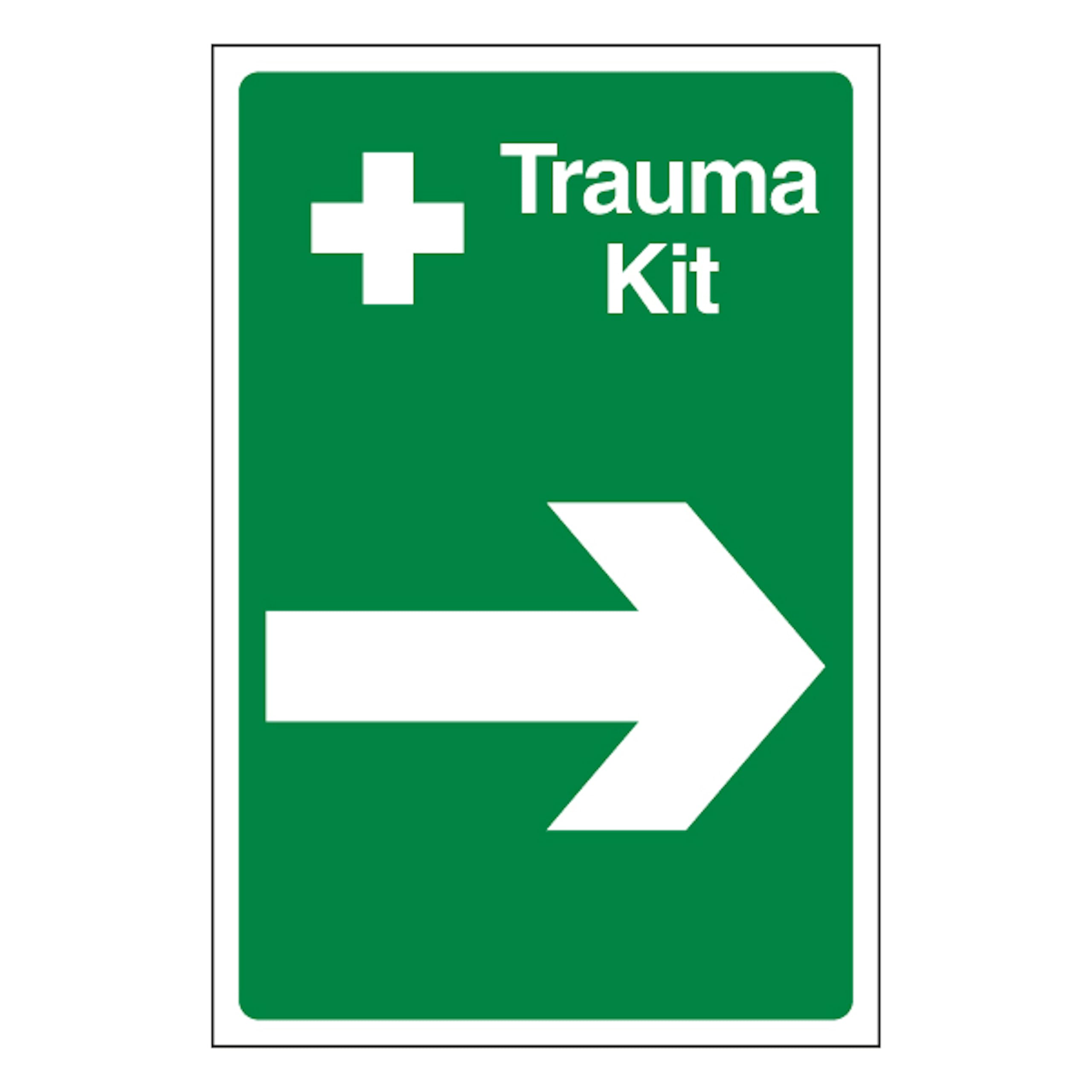 V Safety Trauma Kit Arrow Right 450 x 600 mm - 2mm Super-Tough Rigid Plastic